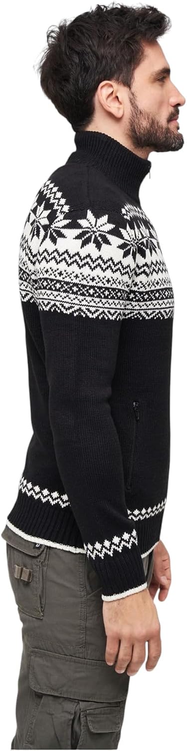 Brandit Herren Norwegian Cardigan Strickjacke L Schwarz, L Schwarz