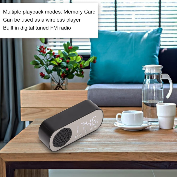 Radiowecker, Tragbarer Digitaler Wecker Dual 5.0 Wireless HiFi mit BT-Lautsprecher Zum Lesen, Kochen