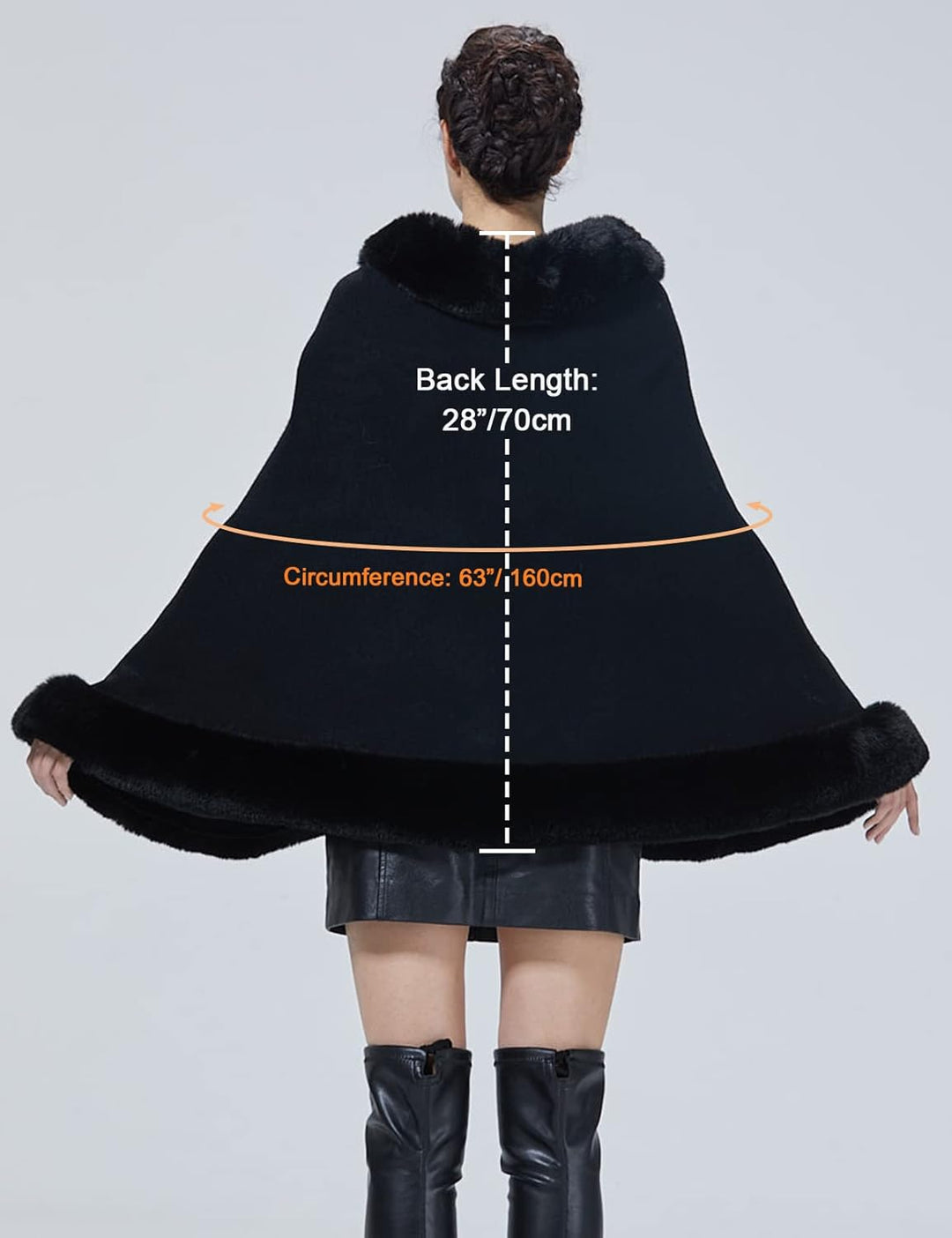 BEAUTELICATE Kunstpelz Stola Schal Damen Strick Bolero Poncho Cape für Hochzeit Abendkleid Braut Fra