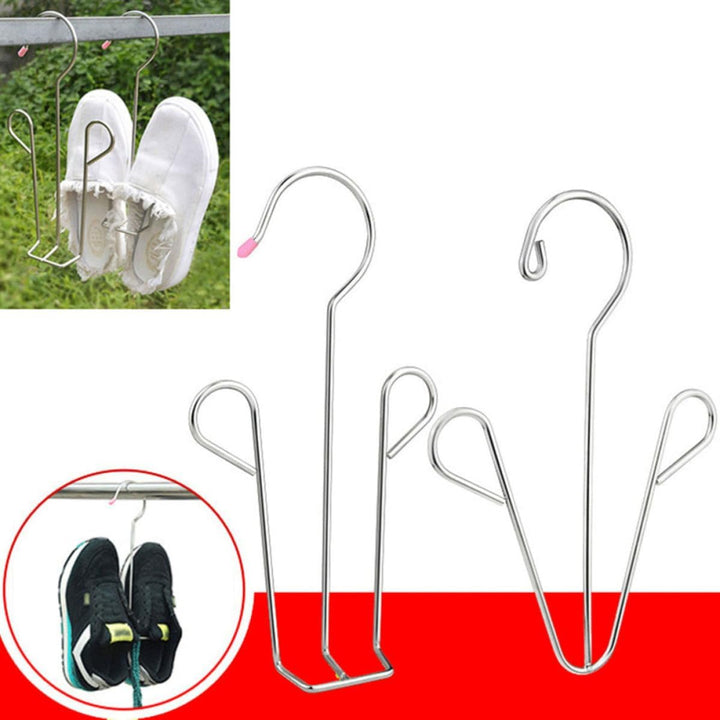 Toddmomy Schuhtrockner zum Aufhängen 4 Stück aus Edelstahl in Silber Leichter Schuhständer Platzspar