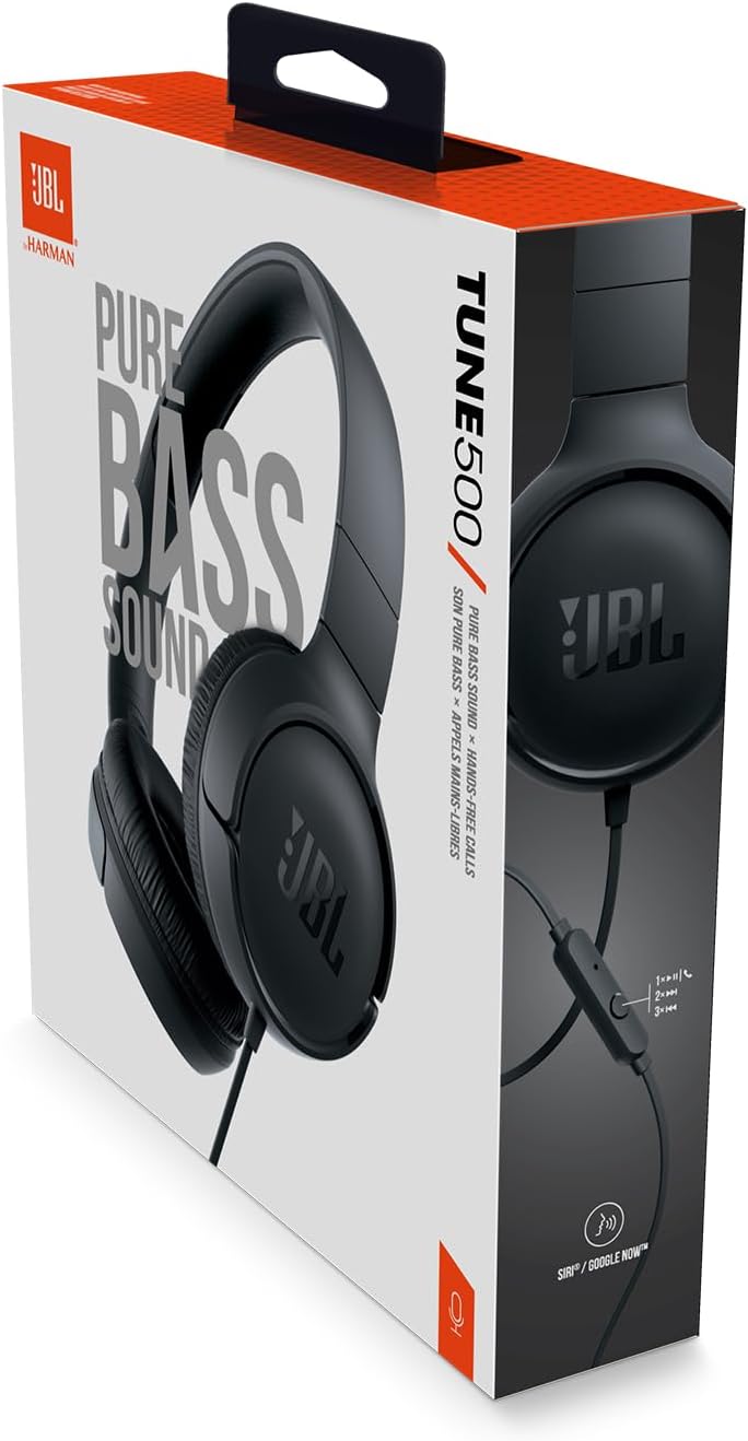 JBL Tune 500 On-Ear Kopfhörer mit Kabel - Pink – Ohrhörer mit 1-Tasten-Fernbedienung, integriertem M