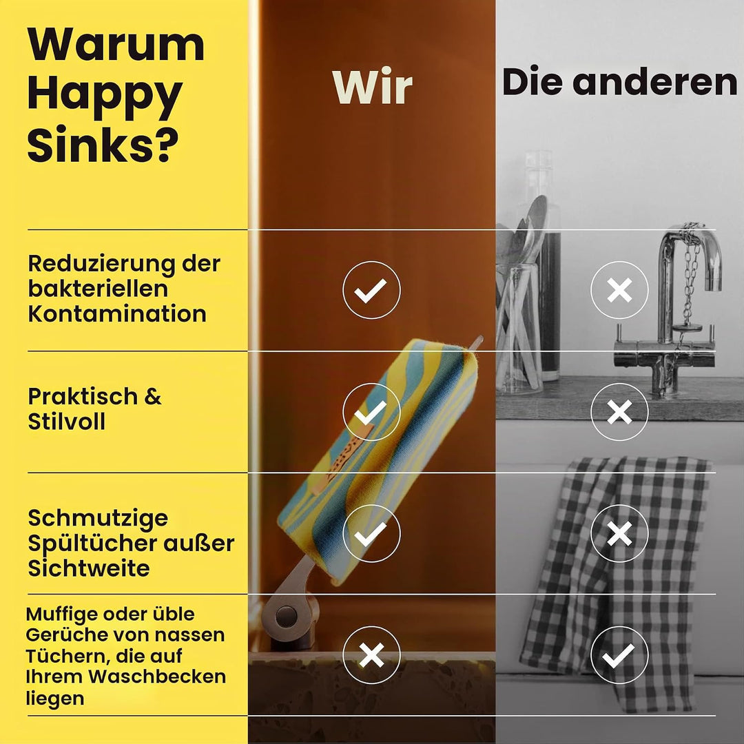 Magnetischer Geschirrtuchhalter für Küchenspüle – funktioniert auf Stahl, Metallspülen – Geschirrtuc