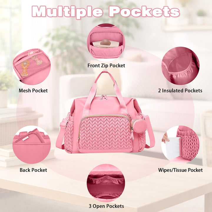 Multifunktionale Wickeltasche Gross, Mommy Bag Schultertasche mit Schnulleretui, Wasserdichte Baby W