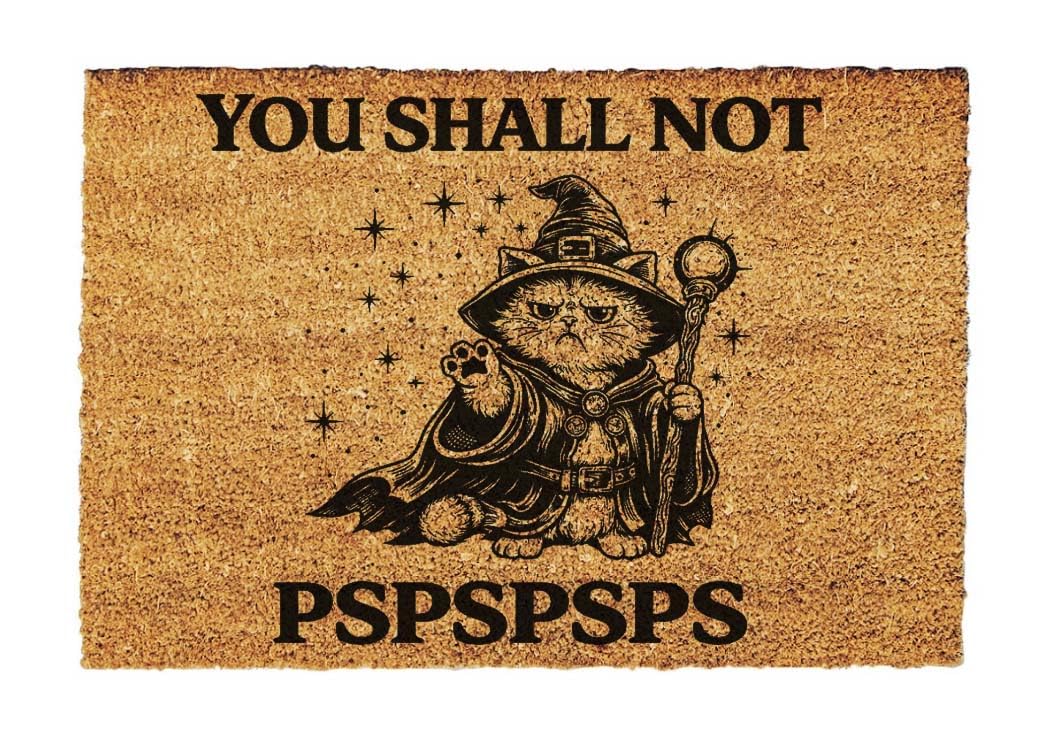 Giftstory Kokosmatte Fussmatte Kokos „You Shall Not PSPSPSPS“ für Innen und Aussen 80x50 Fussmatte H