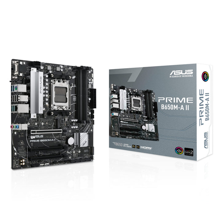 ASUS PRIME B650M-A II Gaming Mainboard Sockel AMD AM5 (Ryzen, mATX, DDR5 Speicher, PCIe 5.0, 2.5GB E