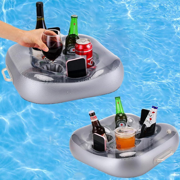 Poolbar Cocktailhalter,4 Löchern Aufblasbarer getränkehalter,Schwimmende Coasters BecherhalterHerges