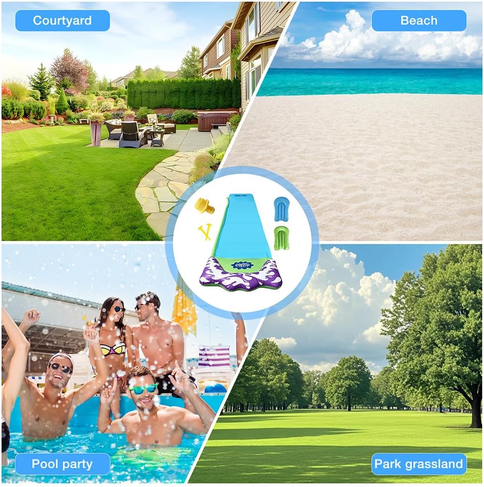 15.75ft/480cm Wasserrutsche Garten für Kinder, mit 2 Bodyboards, Wasserrutsche mit Sprinkler Sommer