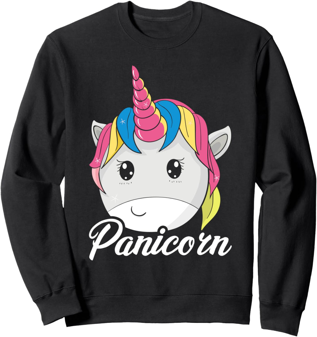 Queer Fantasy Tier Geschenk Niedliches Pansexuell Einhorn Sweatshirt
