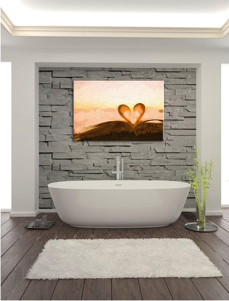 Pixxprint Herz aus Einer Buchseite als Leinwandbild/Grösse: 100x70 cm/Wandbild/Kunstdruck/fertig bes