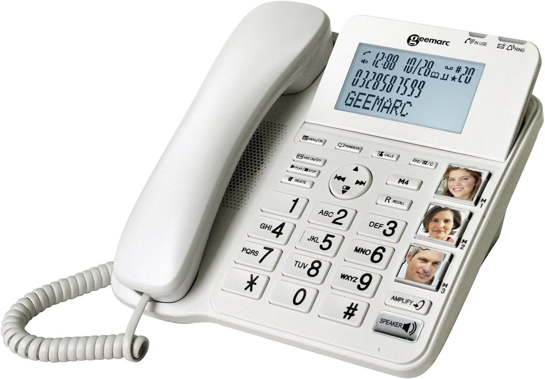 Geemarc Senior Pack - Verstärktes Festnetztelefon und zusätzliche Mobilteile mit Anrufbeantworter un
