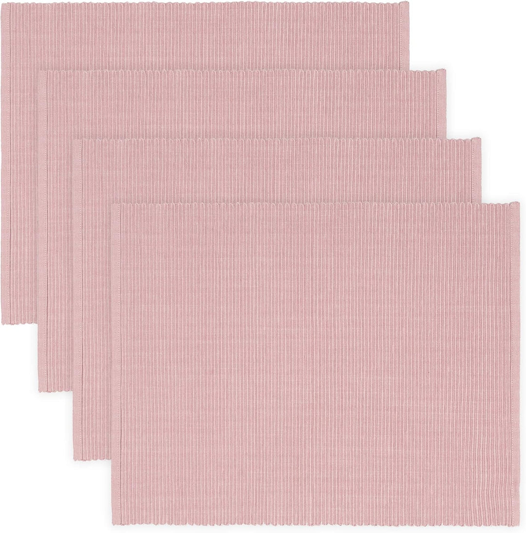 LINUM Uni 4-er pack Tischsets für Esstisch 35x46 cm, 100% Gerippte Baumwolle, Maschinenwaschbar, Alt
