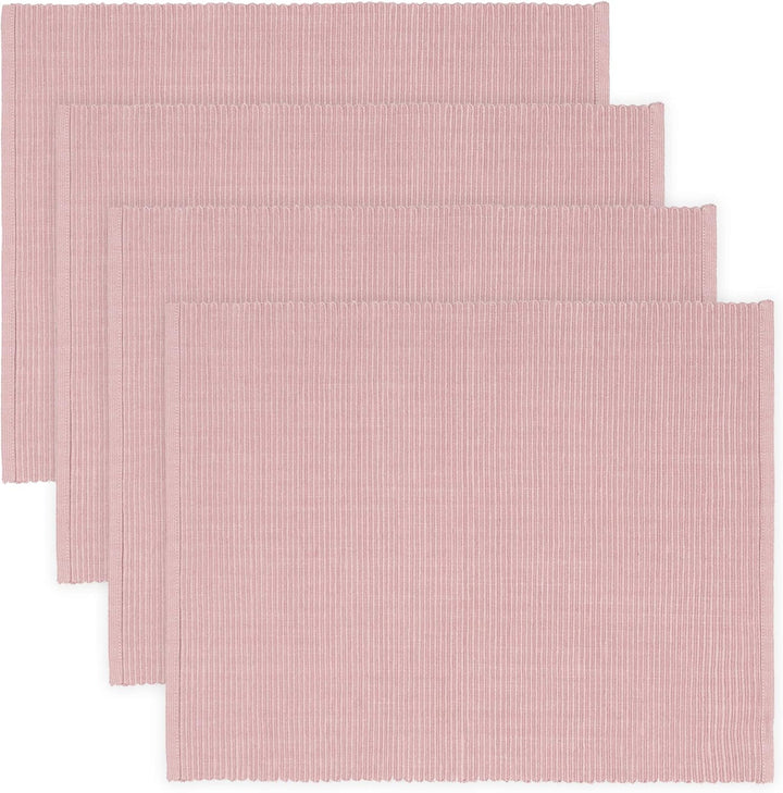 LINUM Uni 4-er pack Tischsets für Esstisch 35x46 cm, 100% Gerippte Baumwolle, Maschinenwaschbar, Alt