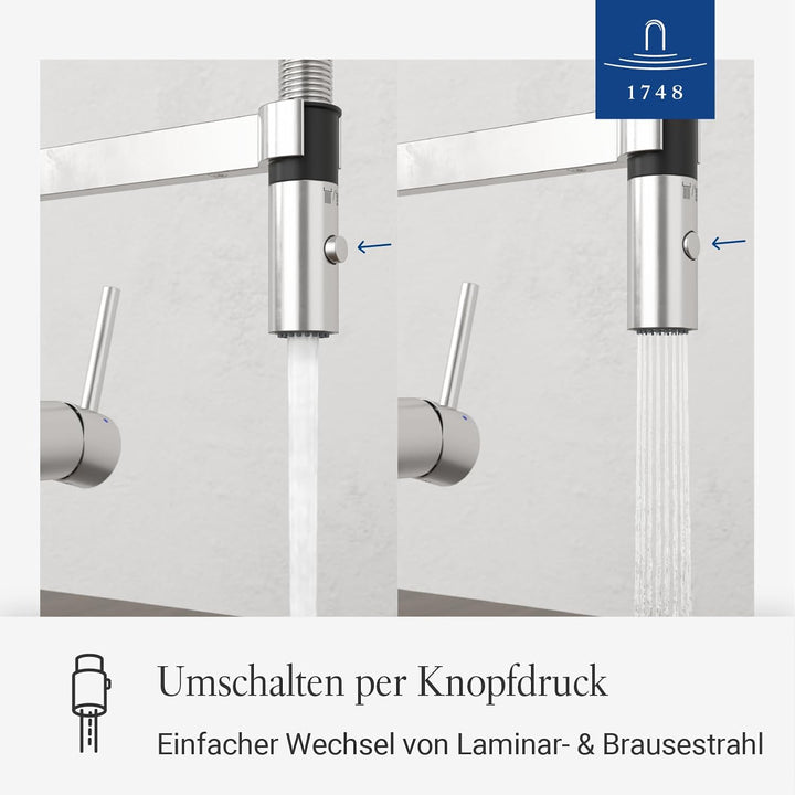 Villeroy & Boch 927300 Steel Expert Compact Spültischarmatur, Edelstahl massiv Edelstahl Massiv Flac