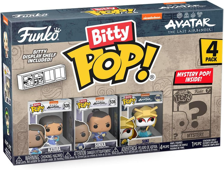 Funko Bitty Pop! Avatar: TLA - Katara 4PK - Katara, Sokka, Suki und eine Überraschungs-Mini-Figur -