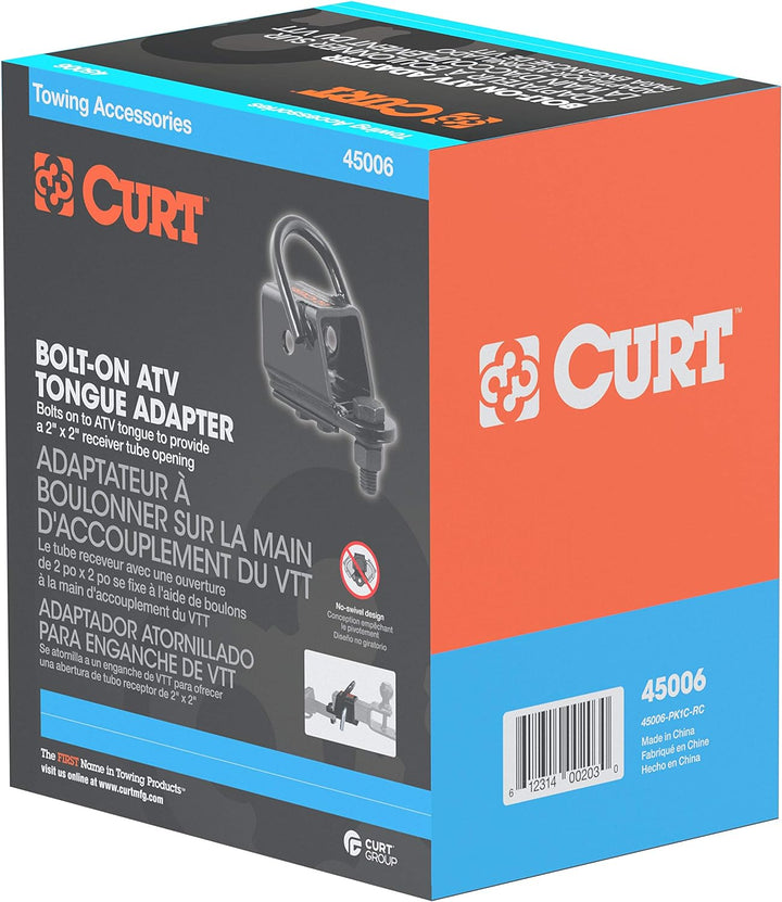 CURT 45006 Bolt-On 2 Zoll ATV, UTV Anhängerkupplung Empfänger Adapter