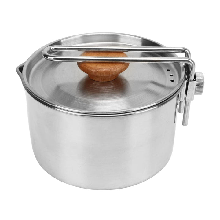 Camping Topf, 1L Herd Kochgeschirr 304 Edelstahl Kochtopf Portable Camping Wasserkocher Mit Klappgri