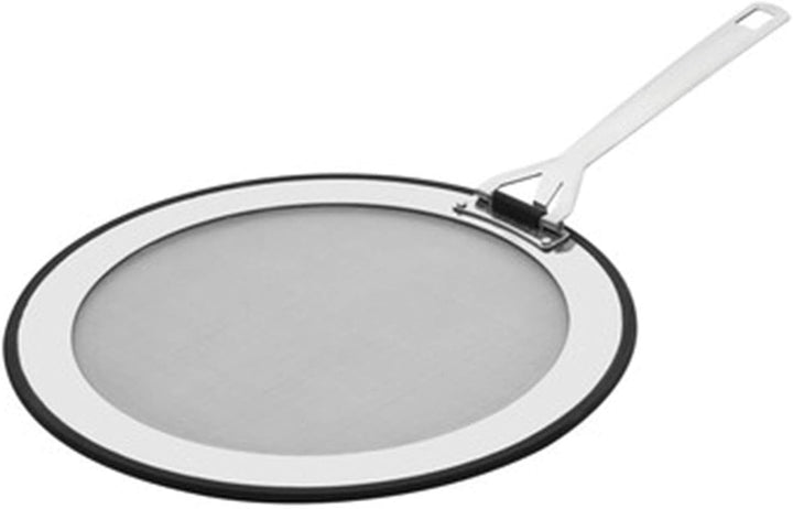 Le Creuset 3-ply Pfannenspritzschutz, Ø 20 - 24 cm, Rostfreier Edelstahl, Mit Antirutsch-Silikonrand