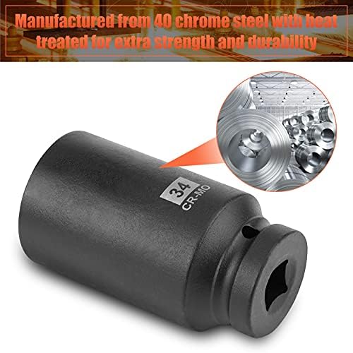 Schlagschrauber Sechskant Nüsse 1/2 Zoll 29-38 mm 9-teilig Schlagnuss Impact Socket Set, 40 Stahl ve