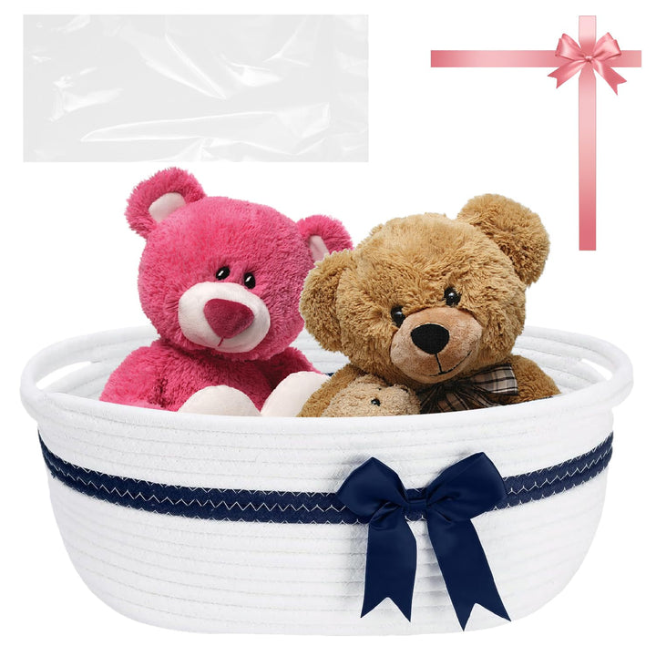 Abnaok Aufbewahrungskorb, Geschenkkorb Leer, Baumwolle Organizer Korb für Handtücher, Snacks, Hundes