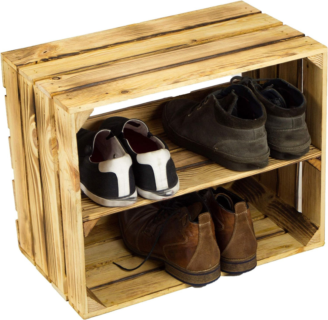 3er Set Massive Obstkiste Apfelkiste Weinkiste aus dem Alten Land +++ 49 x 42 x 31 cm (GEFLAMMT MIT