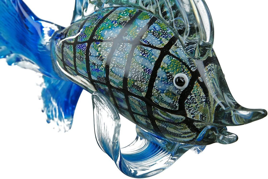 GILDE GLAS art Fisch Rainbow - mundgeblasen - jedes Teil EIN Unikat - Breite ca. 28 cm