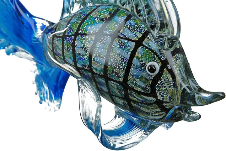 GILDE GLAS art Fisch Rainbow - mundgeblasen - jedes Teil EIN Unikat - Breite ca. 28 cm