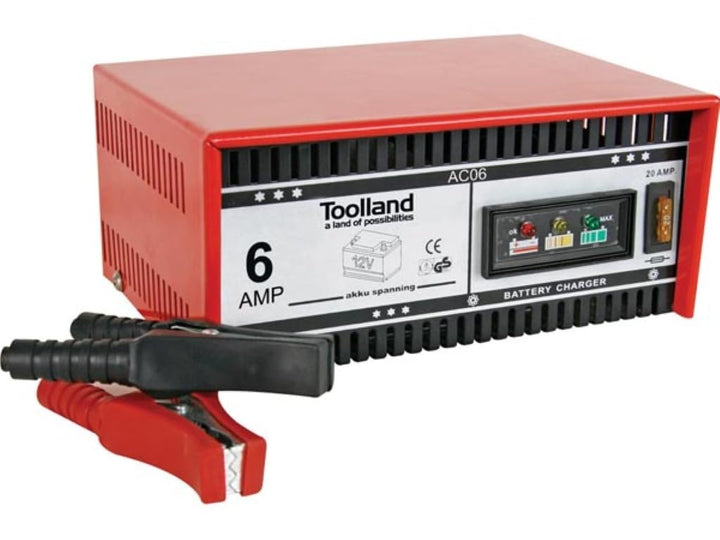 Perel AC06 Ladegerät für 12V Blei-Säure-Akkus, 230 mm x 175 mm x 115 mm Abmessungen 12V - 6A, 12V -