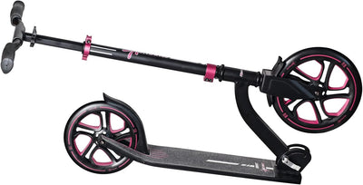 muuwmi Aluminium Scooter Pro – Tretroller, 250/215 mm, ABEC 7, GS-geprüft, höhenverstellbar rot, rot