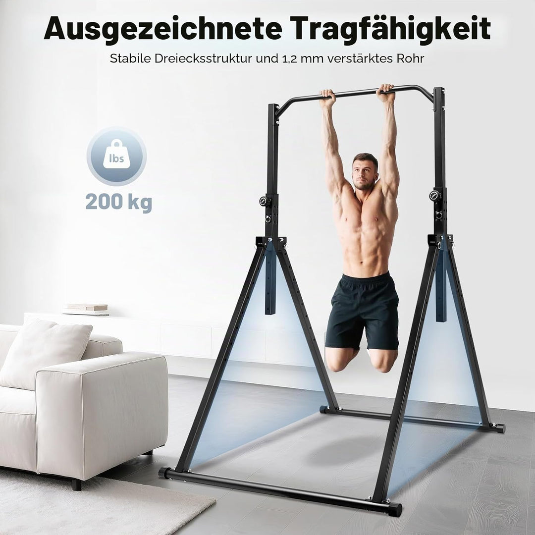 Faltbar Klimmzugstange Freistehend, Klimmzugstange Power Tower Dip Stange Power Rack Dreieckstruktur
