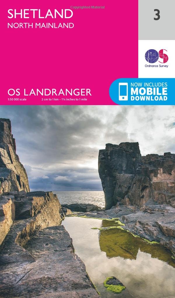Shetland - North Mainland (OS Landranger Map, Band 3), Karte