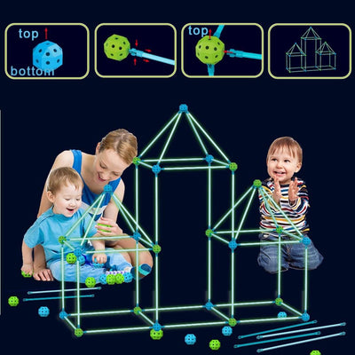140pcs DIY Forts Steckstabbaukasten,Outdoor Spielzeug - Kids Fort Builder, Kantenmodell, Konstruktio