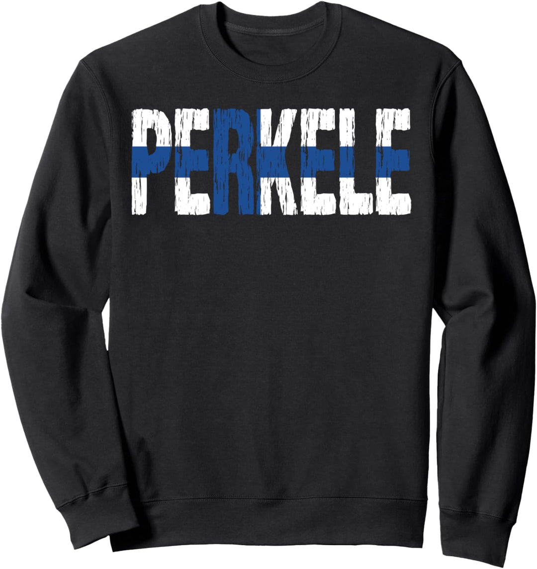 Perkele Finnish Flag Finland Suomi Distressed Gift Sweatshirt