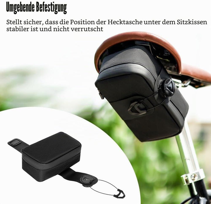DONGKER Bike Bag, 0.8L Fahrrad Satteltasche mit Capture-System, Wasserdichter Fahrradsitz Tasche für