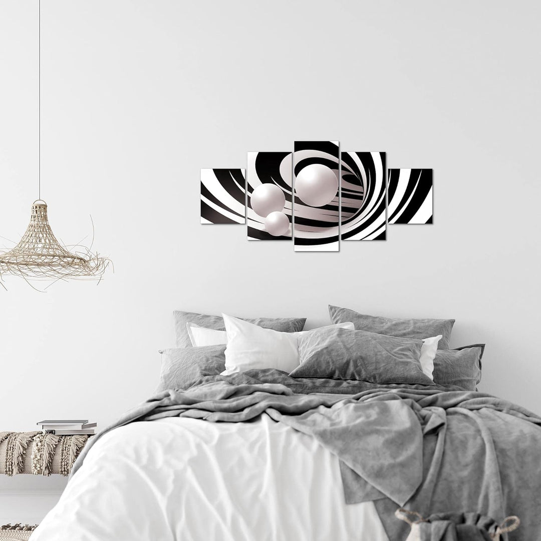 Runa Art Wandbilder Abstrakt 5 Teilig Bild auf Vlies Leinwand Deko Wohnzimmer Schlafzimmer Perlen Sc
