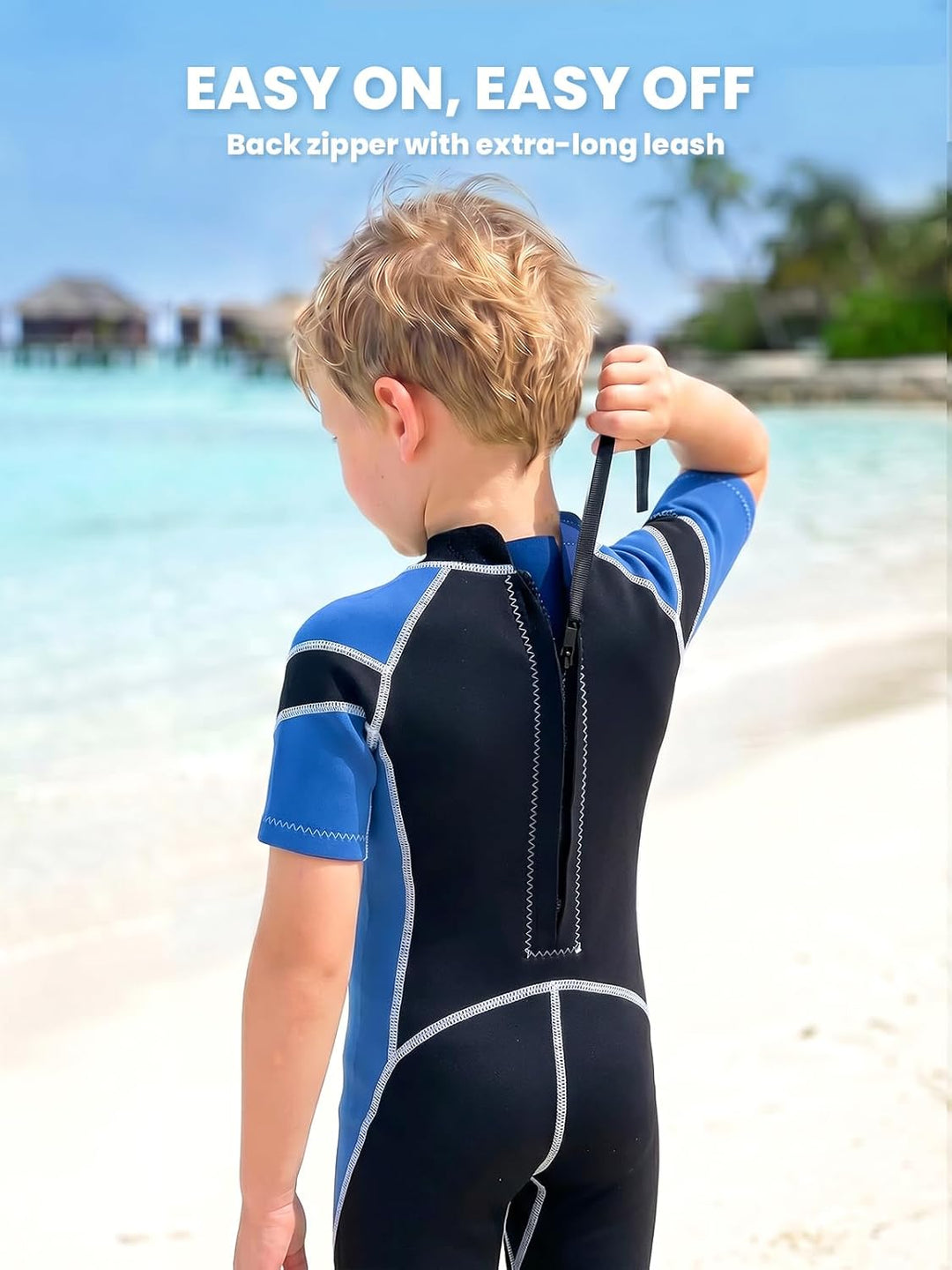 Yikayin Neoprenanzug Kinder Kurz, 2.5mm Neopren Shorty für Jungen Mädchen, Thermo UV Schwimmanzug Rü