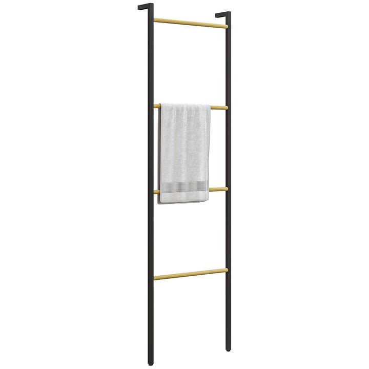 HOMCOM Handtuchleiter 49 x 167,5 cm Handtuchhalter mit 4 Stangen, platzsparend, für Badetücher, Klei