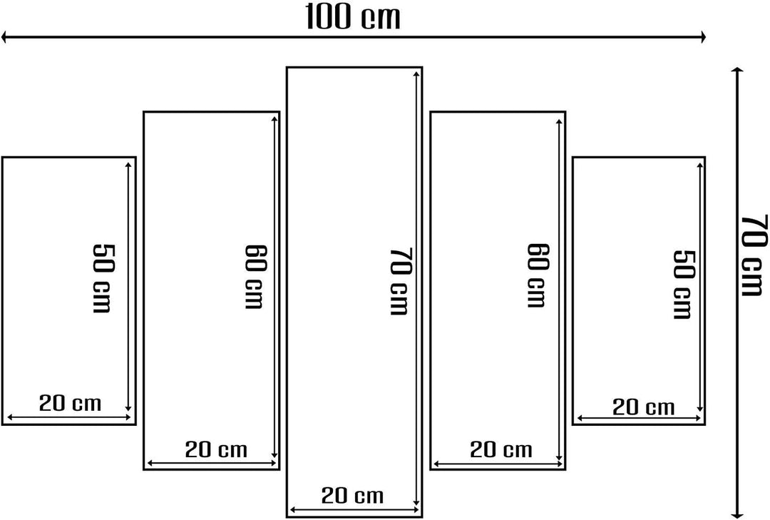 Feeby. Leinwandbild - 5 Teile - Bilder, Wand Bild, Wandbilder, Kunstdruck XXL, 5-Teilig, Typ A, 100x