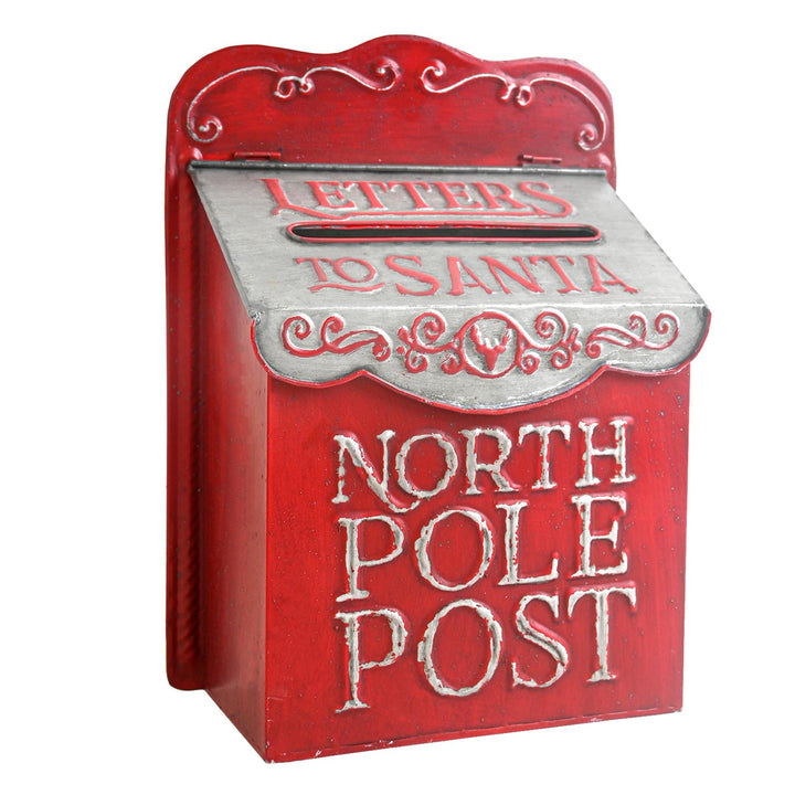 Weihnachtsmann Briefkasten Weihnachtlicher Deko aus Metall, Weiss Rot, Weihnachtsmann Vintage Briefk