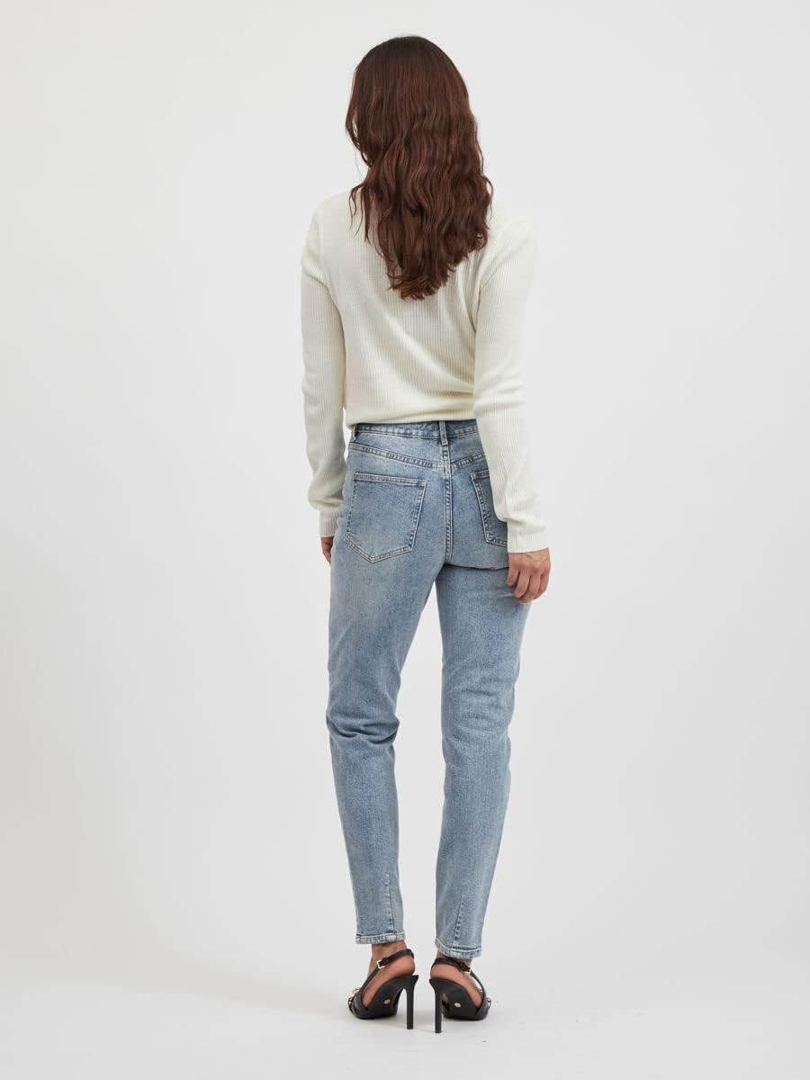 Vila Damen Vimommie Dl Hw Mom LBD-Noos Jeans 36W / 32L Light Blue Denim, 36W / 32L Light Blue Denim