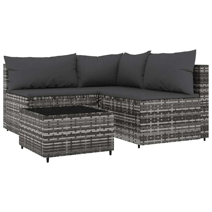 vidaXL Garten Lounge Set 4-TLG., Gartenmöbel Set mit Kissen, Sitzgruppe für Garten Terrasse, Modular