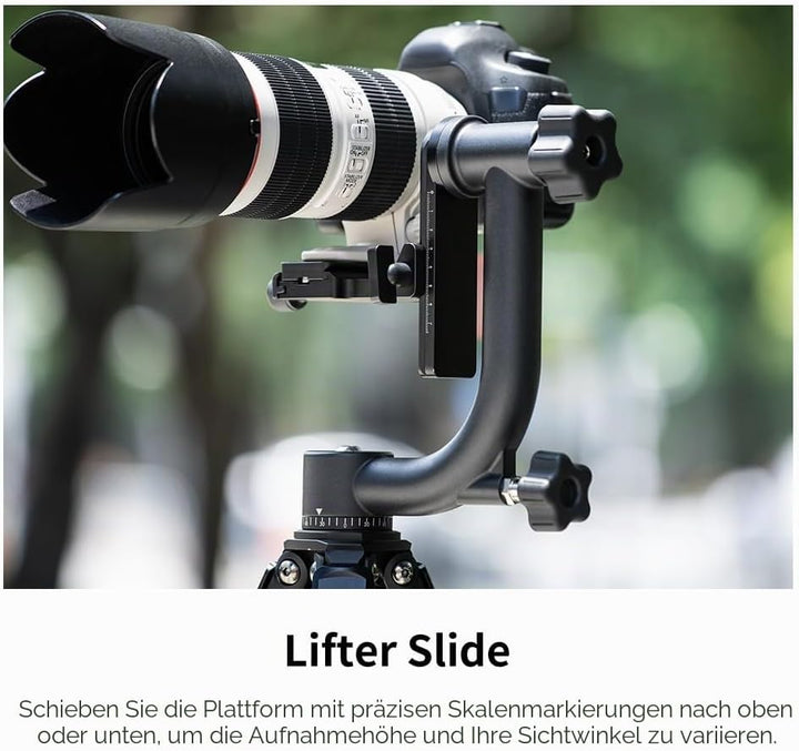K&F Concept Aluminium Gimbalkopf, Professional Heavy Duty Metall 360° Panorama Stativkopf mit 20 KG
