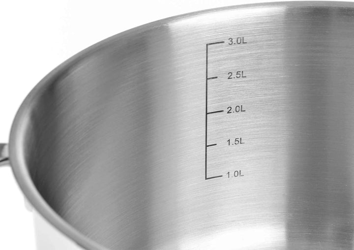 GRÄWE Kochtopf inkl. Glasdeckel, 3 l, Spülmaschinengeeignet, Topf für Induktion, Edelstahl, Ø 20 cm,