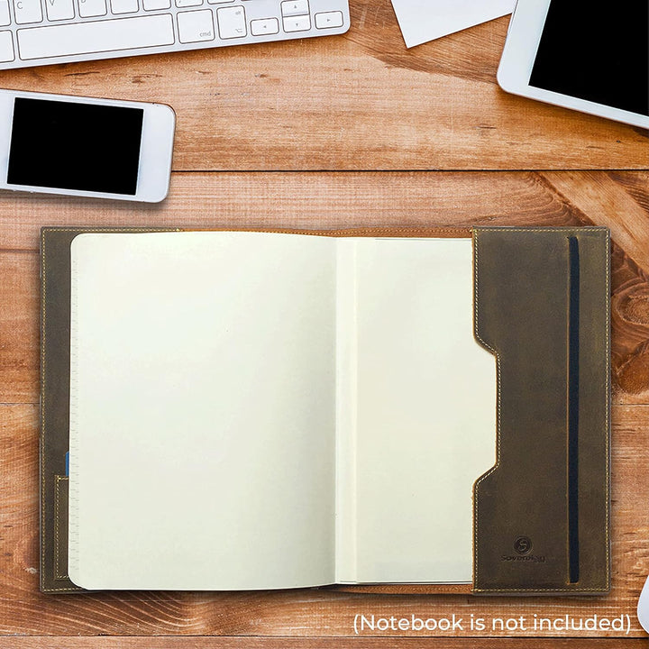 Nachfüllbarer Lederbezug für Moleskine Cahier XL (19x25cm) | Rustikale handgefertigte Lederbezug für