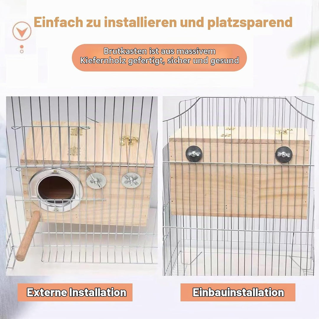 1 Stücke Massivholz Papagei Zucht Box,Durable Vogelzuchtbox Nistkasten Vogelhaus Nisthaus Vogelzucht