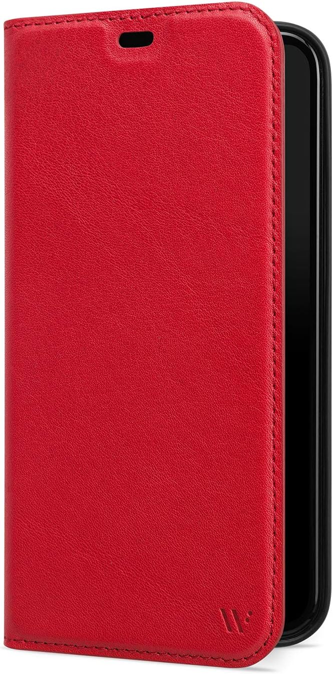 WIIUKA Hülle für iPhone 14 Pro, Leder aus Deutschland, mit Kartenfach, extra Dünn, Handyhülle mit St