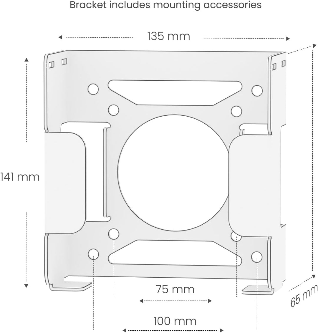 Fasgear Aluminiummetall VESA Halterung für Mac-mini M4 /Pro 2024,Halterung Unter Schreibtisch/Wandha