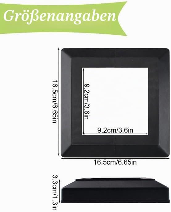 UFURMATE Pfostenbasisabdeckung, 4 Stück, 8,9 x 8,9 cm, Kunststoff-Pfosten-Abdeckplatten, dekorative