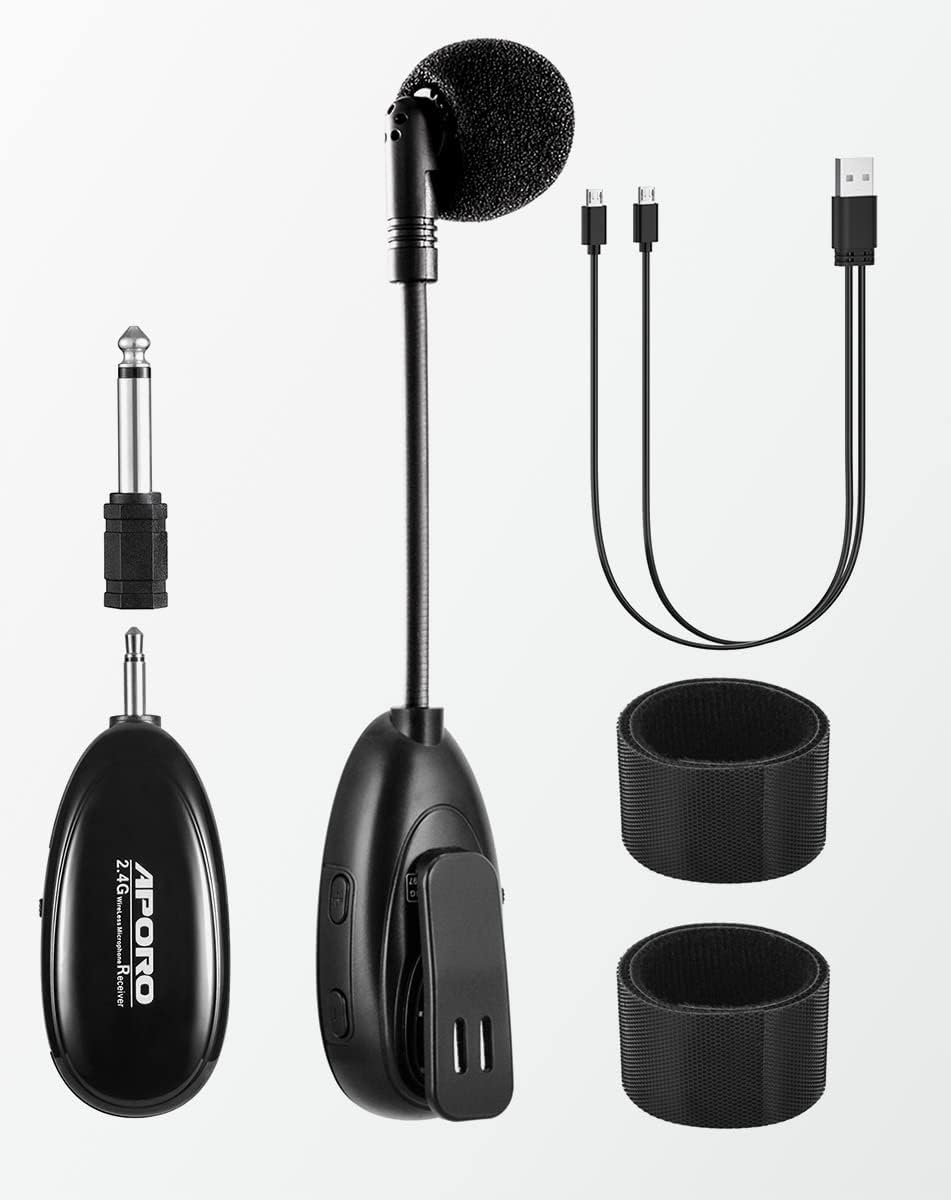 2.4G Drahtlos Flute Mikrofon Umbinden Musikinstrumente Mikrofon, Drahtloser Empfänger und Sender, fü