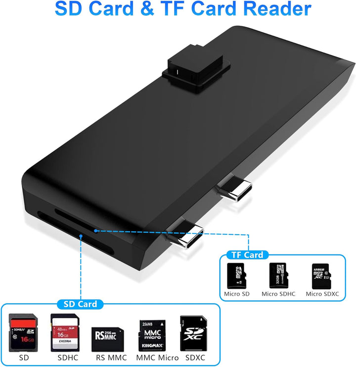 Surface Pro 9 Docking Station, Surface Pro 9 Hub Adapter mit 100 Mbps LAN, 4K HDMI, 100W USB-C (Disp