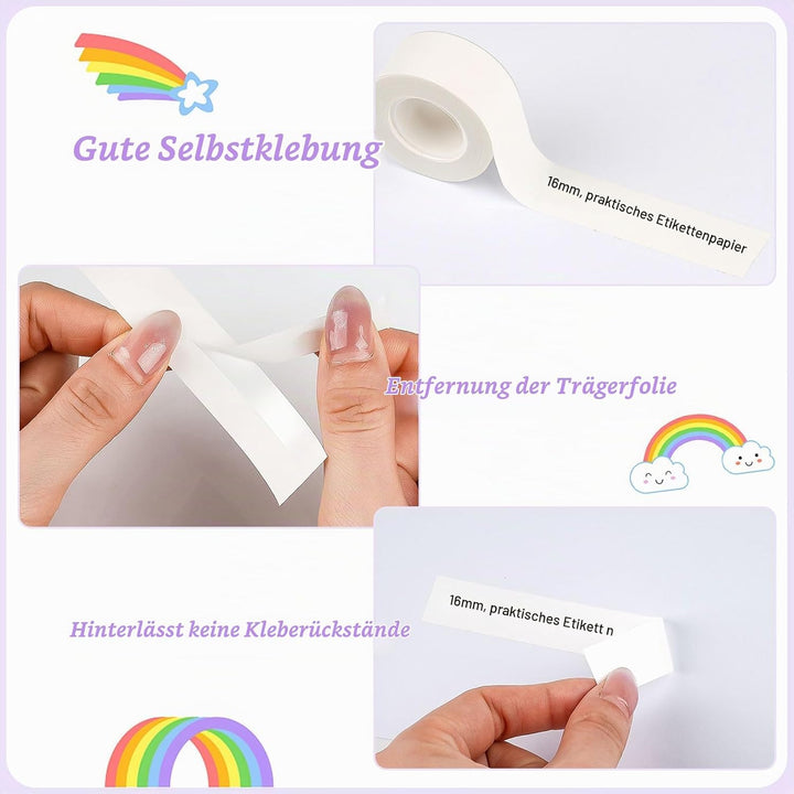 4 Rollen Etikettenband Geeignet für Etikettendrucker Wasserfeste Etikettenband Drucken Sie Barcode,